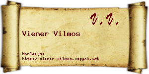 Viener Vilmos névjegykártya